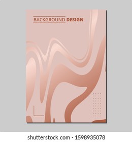 Rose Gold Marble Liquid Vector Template, Lovely Background, Valentine Template