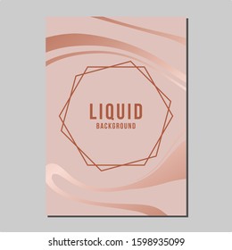 Rose Gold Marble Liquid Vector Template, Lovely Background, Valentine Template