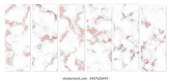 Fondo de textura de mármol dorado rosa. Conjunto de seis telones de fondo abstractos de piedra de granito de mármol. Ilustración del vector