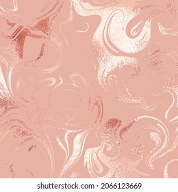 Rose gold. Marble texture. Metal surface. Vector background for web designs, covers and invitations