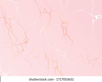 Rose gold marble texture Vector illustration Design template with glowing marble stone pattern