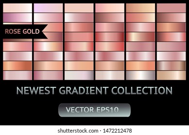 Rose gold metal gradient scratch texture background set. Gold scratched metal chrome texture vector icon foil background collection. Gold grunge background for banner, ribbon, label. Golden scratch