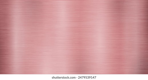 Rose gold metallic texture with fine brush steel, metal background texture pattern, metal wide textured plate brushed gradient