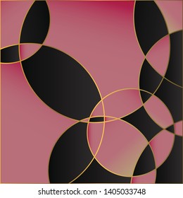 Rose gold mosaic geometric abstract background. Modern mosaic wallpaper in rose gold and black