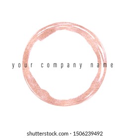 Rose Gold Painted Circle. Eps 8