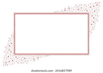 Rose Gold Peach square or rectangular frame with Rose gold star sparkling clipart icon Vector 8