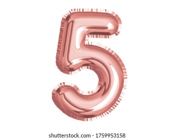 The rose gold pink alphaet five air balloon for baby shower celebrate decoration party