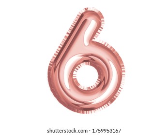 The rose gold pink alphaet six air balloon for baby shower celebrate decoration party