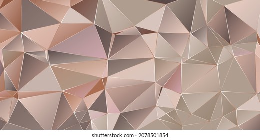 Rose gold polygonal, Vektorgrafik abstraktes Grafikdesign und Hintergrund.