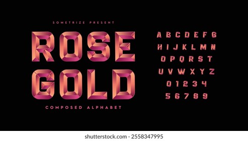 Rose Gold: Prismatic lettering with a vintage charm, evoking the elegance of classic movie titles. Ideal for retro and cinematic-themed designs purpose.