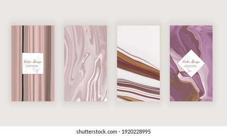
Rose gold and purple with golden glitter texture for social media stories