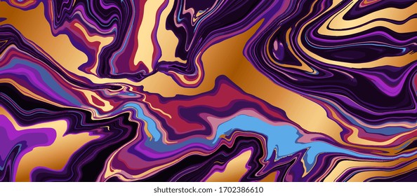 Rose Gold and Purple ruby marbling background Vector. luxury pattern design for wedding invitation, cards, wallpaper and packaging design.