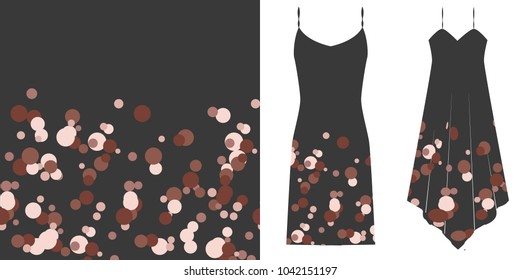 Rose gold seamless pattern. Dark background. Horizontally seamless. Underwear concept. Vector illustration. Eps 10