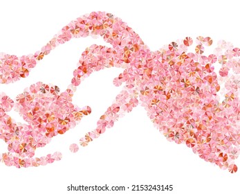 Rose gold sequin confetti scatter vector composition. International Women's Day March 8th card background. Festive twinkling bead particles holiday decoration. Confetti for Mother's day.