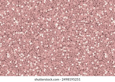 Rose gold sequins seamless pattern on pink background.