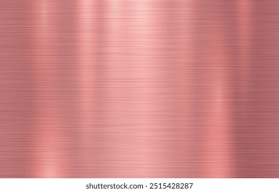 Rose gold shiny brushed steel metal texture background, vector illustration.