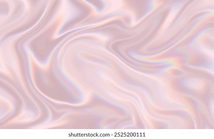 Rose gold silk texture background design with neon smooth waves.