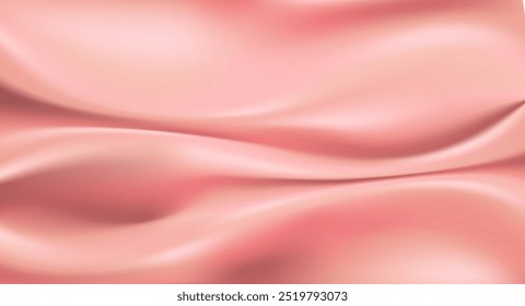 Fundo horizontal de textura de seda de ouro rosa. Tecido de cetim cor pastel claro