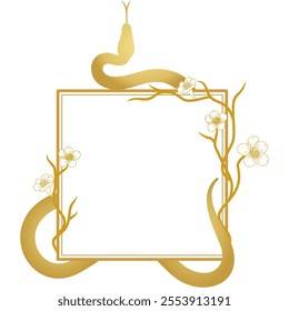 rose gold snake frame for chinese new year