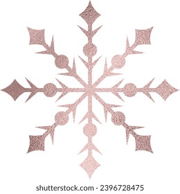 Copo de nieve dorado rosa con fondo transparente