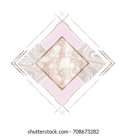 Rose gold. Trendy geometric luxury pattern, textured abstract background for brochure, flyer or presentations design, vector illustration. Design for poster, card, invitation, wedding invitation.