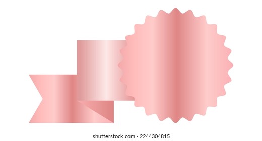 Cinta vectorial de oro rosa. Banderas brillantes para texto y diseño. Elemento de diseño para aplicaciones, sitios web y redes sociales