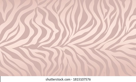 Rose Gold zebra skin background vector. Luxury gold texture with foil effect.  Animal stripes pattern wall art vector illustration.