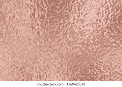 Rose golden foil vector texture. Aged yellow rose gold surface for greeting card and luxury background. Wedding invitation backdrop. Shiny precious metallic with grunge pattern. Golden foil card