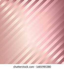 Patrón de rayas diagonales de gradiente dorado en rosa. Fondo vector moderno abstracto. Papel pintado de metal brillante.