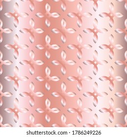 Patrón de flor de gradiente dorado rosa. Resumen del fondo de metal vectorial moderno. Papel de pared metálico brillante.
