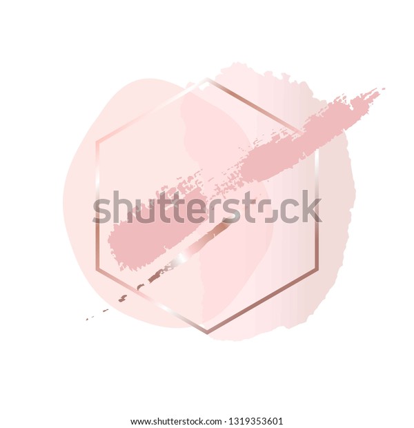 Rose Golden Outline Honeycomb Pastel Colors Stock Vector (Royalty Free ...