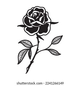 rose graphic design vector illustration,art tattoo sketch,hand draw,print use