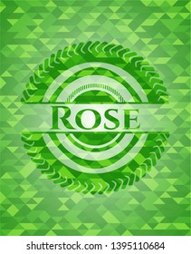 Rose green mosaic emblem. Vector Illustration. Detailed.