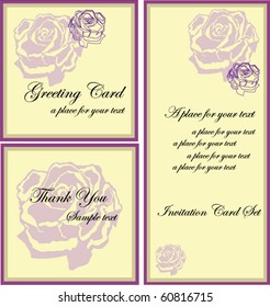 rose greeting card set