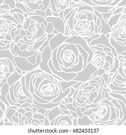 Rose grey pattern. Floral background