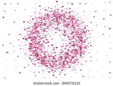 Rose Group Heart Background. Pink Card Wallpaper. Purple Confetti Pattern. Red Anniversary Texture. Mother Frame.