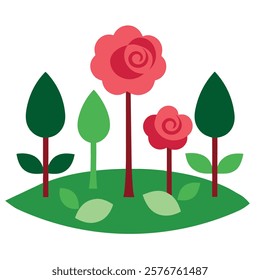 a rose gurden vector art coloer