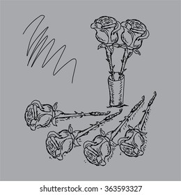 Rose hand drawing vector doodle design