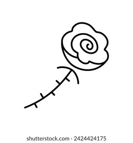 Icono único dibujado a mano. Ilustración de la línea negra del vector aislada sobre fondo blanco.