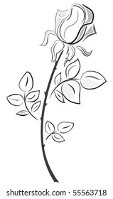 Rose im handgezeichneten Stil
