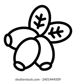 Rose haw icon outline vector. Antioxidant rosehip seed. Nutrition forest fruit
