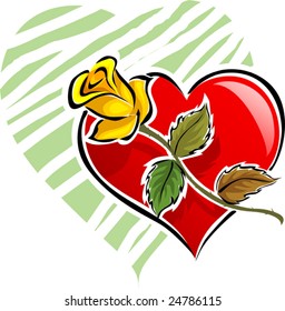 Rose and heart	