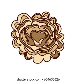 rose with heart icon