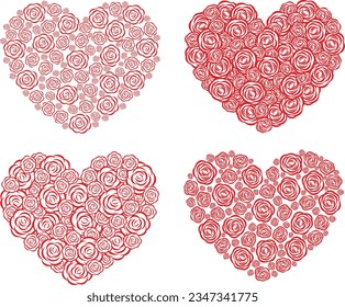 El corazón rosa sobre un fondo blanco. Feliz día de San Valentín. Ilustración vectorial romántica.