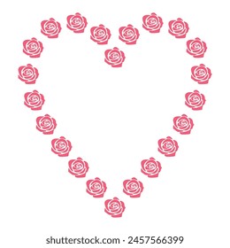 rose hearts background card banner frame card for valentine and wedding, pink heart love Paper cut decorations for Valentine's day border or frame design