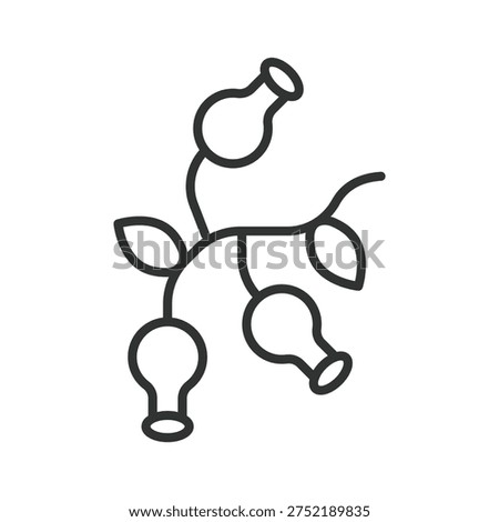 Rose hip icon in line design. rose hip berry fruit food fresh organic healthy farm market vitamin nutrition plant on white background vector. rose hip editable stroke icon