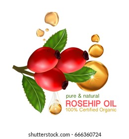 Rose hip oil natural cosmetic skin care