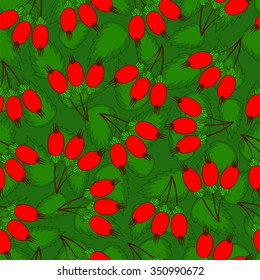 The rose hips. Seamless background.