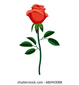 Rose icon. cartoon illustration of rose vector icon for web