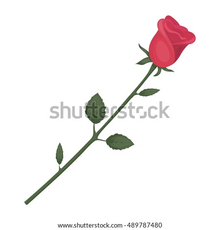 Rose icon in cartoon style isolated on white background. Romantic symbol stock vector illustration.